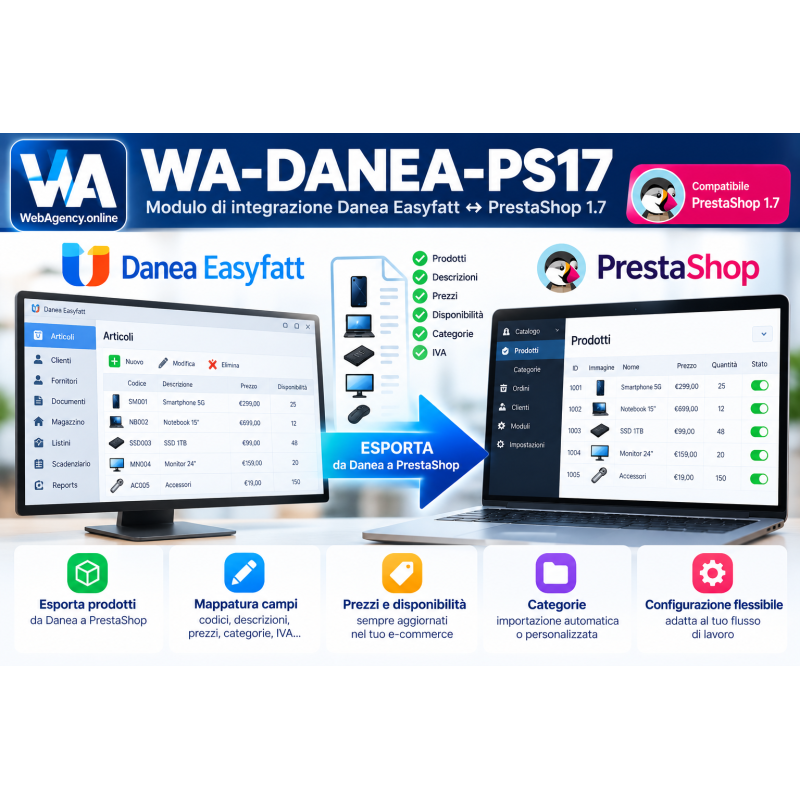 Módulo de integração Danea Easyfatt ↔ PrestaShop 1.7